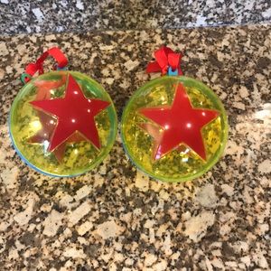Set of 2 Pixar Ball Plastic Ornaments